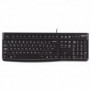 Logitech K120, Taille réelle 100 %, Avec fil, USB, QWERTY, Noir