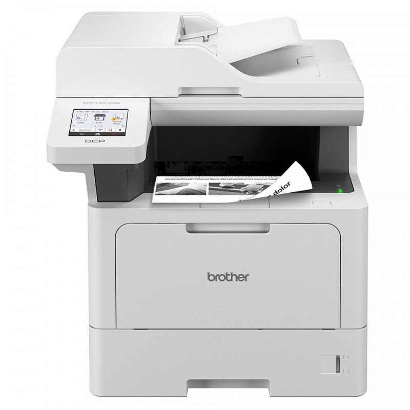 Brother MFC-L5710DN - Imprimante multifonction laser monochrome 4-en-1 professionnelle A4, Laser, Impression mono, 1200 x 1200 DPI, Copie simple, A4, Noir, Blanc