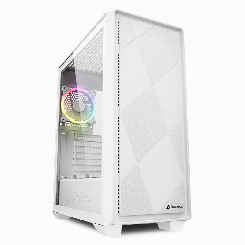 Sharkoon VS8 RGB, Midi Tower, PC, Blanc, ATX, micro ATX, Mini-ITX, Verre trempé, 15,8 cm