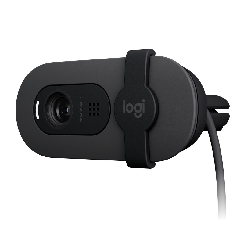 Logitech Brio 100, 2 MP, 1920 x 1080 pixels, Full HD, 30 ips, 1280x720@30fps, 1920x1080@30fps, 720p, 1080p