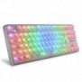 Sharkoon 4044951040131, Sans clé 80 - 87%, Avec fil &sans fil, USB, QWERTZ, LED RGB, Blanc