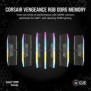 Corsair Vengeance RGB CMH128GX5M4B5600C40, 128 Go, 4 x 32 Go, DDR5, 5600 MHz, 288-pin DIMM
