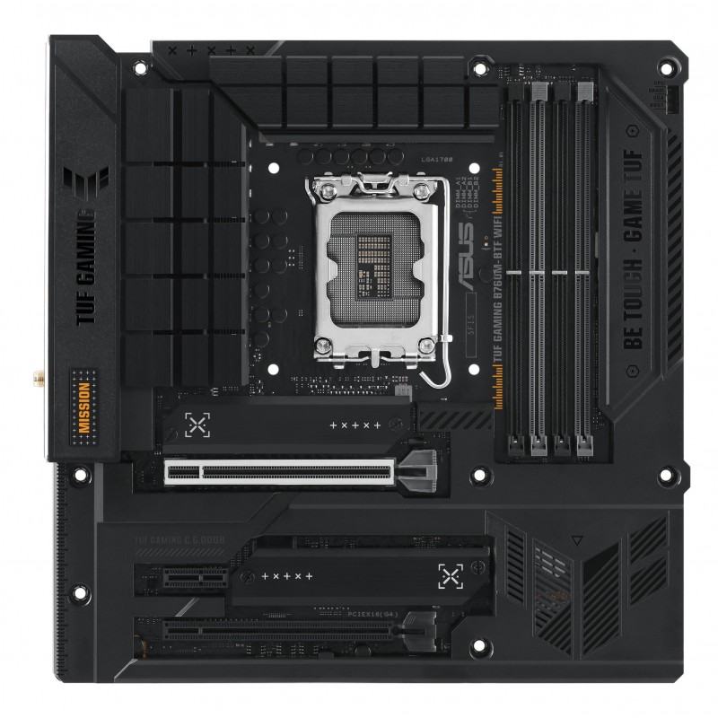 ASUS TUF GAMING B760M-BTF WIFI, Intel, LGA 1700, Intel® Celeron®, Intel® Core™ i3, Intel® Core™ i5, Intel® Core™ i7, Intel® Core™ i9,..., LGA 1700, DDR5-SDRAM, 192 Go