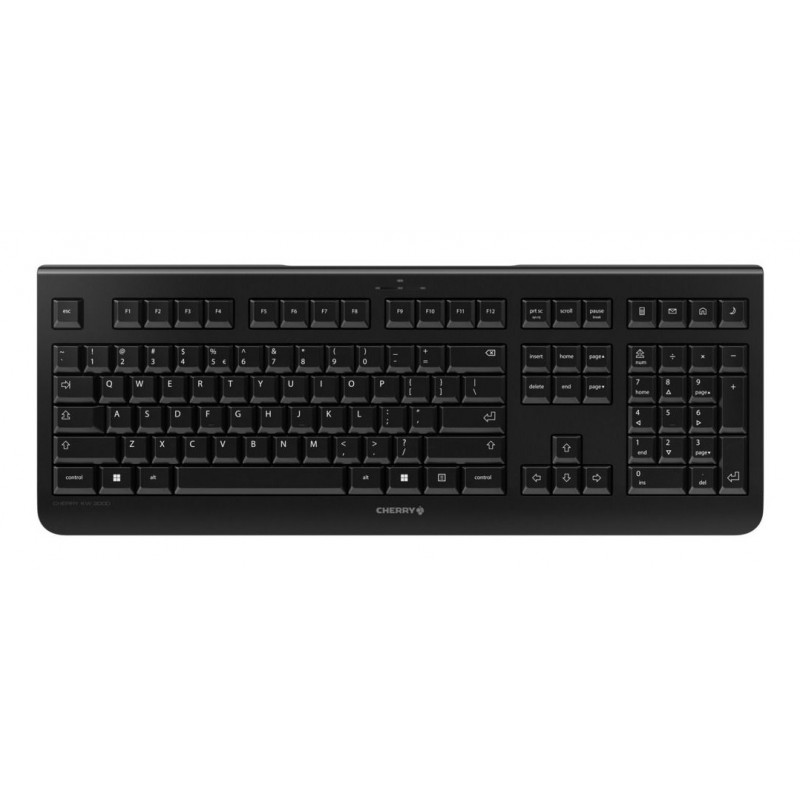 Cherry KW 3000, Taille réelle 100 %, Sans fil, RF sans fil, QWERTZ, Noir