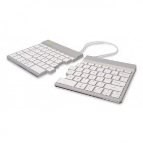 R-Go Tools Clavier ergonomique R-Go Split Break avec logiciel de pause, clavier ergonomique divisé, QWERTY , bluetooth, blanc, Sans fil, Bluetooth, QWERTY, Blanc