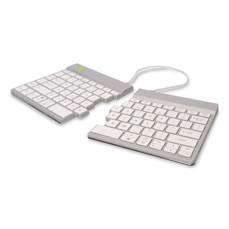 R-Go Tools Clavier ergonomique R-Go Split Break avec logiciel de pause, clavier ergonomique divisé, QWERTY , bluetooth, blanc, Sans fil, Bluetooth, QWERTY, Blanc