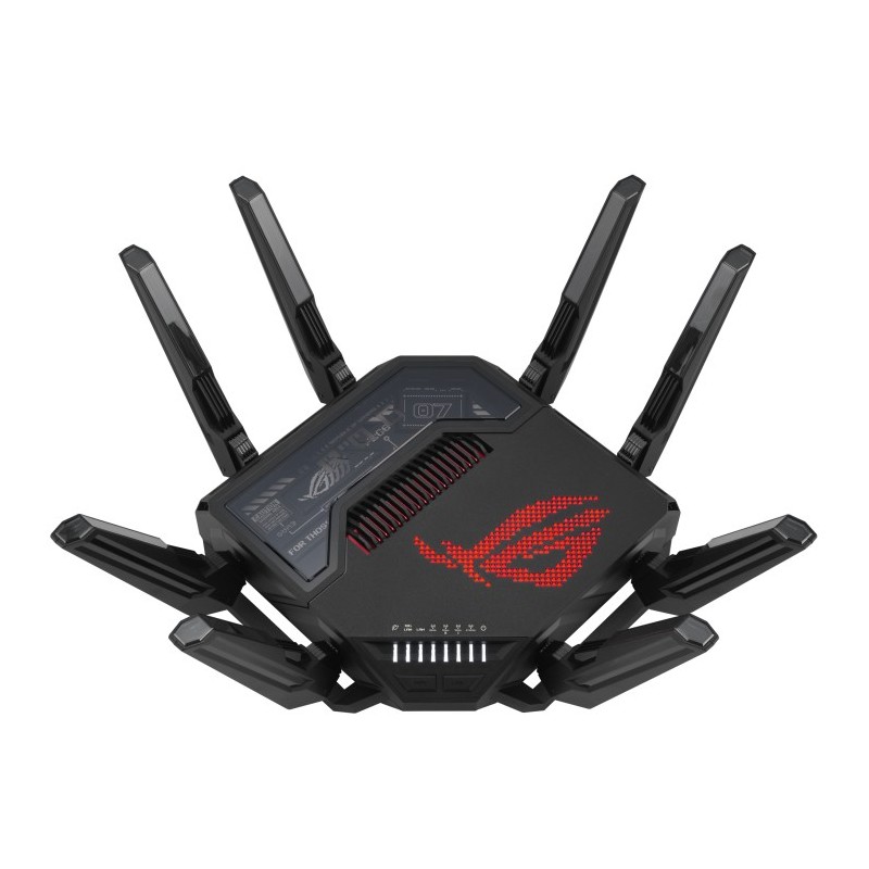 ASUS ROG Rapture GT-BE98, Wi-Fi 7 802.11be, Quad-band 2.4 GHz  5 GHz-1  5 GHz-2  6 GHz, EthernetLAN, Noir, Routeur
