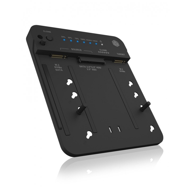 ICY BOX IB-2913MCL-C31, HDD, SSD, SATA, Série ATA II, Série ATA III, 2.5,3.5,M.2, USB 3.2 Gen 2 3.1 Gen 2 Type-C, Noir, Plastique