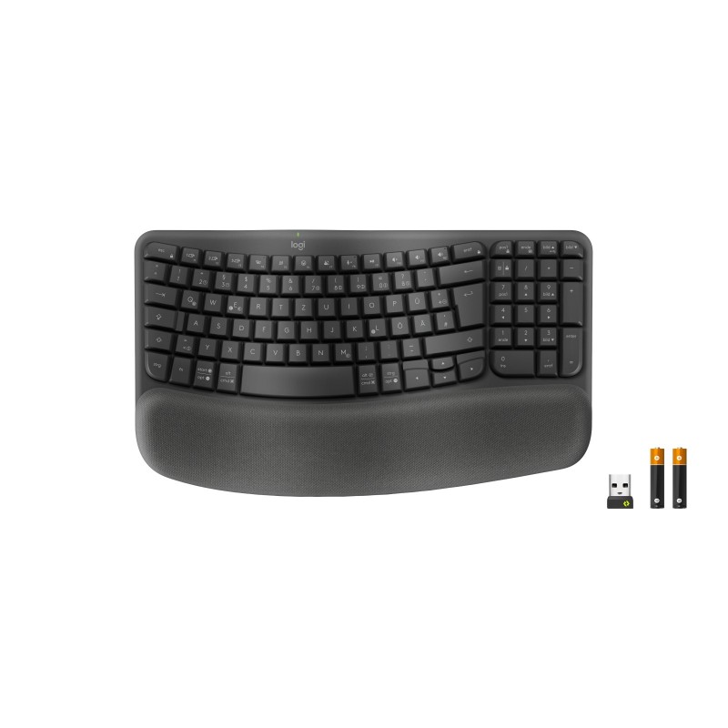 Logitech 920-012327, Taille réelle 100 %, Sans fil, RF sans fil + Bluetooth, Clavier à membrane, QWERTZ, Graphite