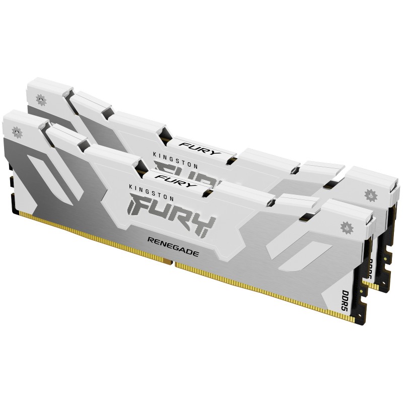 Kingston FURY 32 Go 8000 MTs DDR5 CL38 DIMM kit de 2 Renegade White XMP, 32 Go, 2 x 16 Go, DDR5, 288-pin DIMM