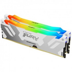 Kingston FURY 64Go 6400MTs DDR5 CL32 DIMM Kit de 2 Renegade RGB Blanc XMP, 64 Go, 2 x 32 Go, DDR5, 288-pin DIMM
