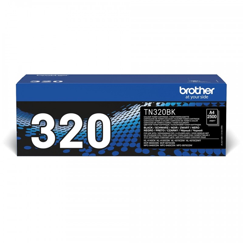 Brother TN-320BK - Cartouche de toner originale – Noir, 2500 pages, Noir, 1 pièce