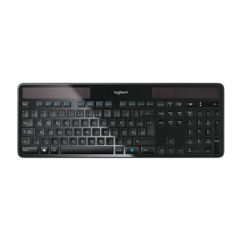 Logitech K750, Taille réelle 100 %, Sans fil, RF sans fil, QWERTZ, Graphite