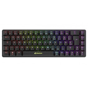 Sharkoon PureWriter W65, Avec fil &sans fil, RF sans fil, Clavier mécanique, QWERTZ, LED RGB, Noir