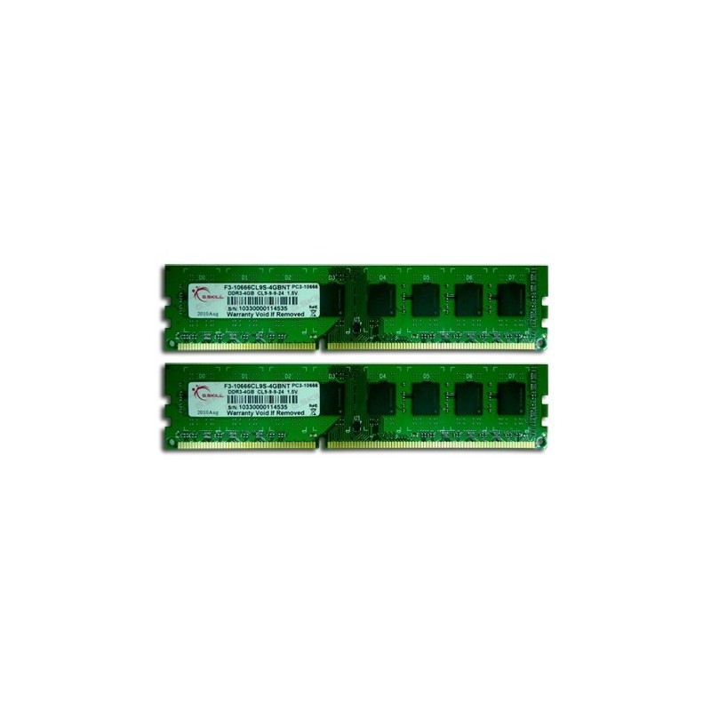G.Skill 8GB DDR3 DIMM, 8 Go, 2 x 4 Go, DDR3, 1333 MHz, 240-pin DIMM