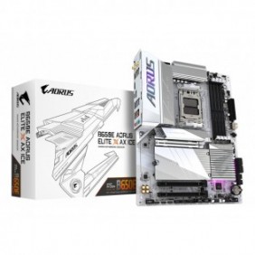 Gigabyte B650E AORUS ELITE X AX ICE Carte mère - AMD Ryzen série 9000, VRM 12+2+2 phases, jusqu'à 8000 MHz DDR5 , 1xPCIe 5.0 + 2xPCIe 4.0 M.2, LAN 2,5 GbE, WIFI 6E, USB 3.2 Gen 2, AMD, Emplacement AM5, AMD Ryzen 7000 Series, AMD Ryzen 8000 Series, AMD