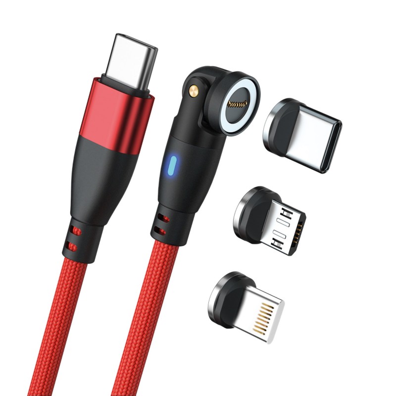 RealPower MagneticCharge 100, 1 m, USB C, Rouge