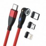 RealPower MagneticCharge 100, 1 m, USB C, Rouge