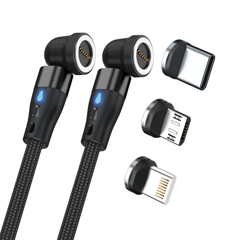 RealPower MagneticCharge2, 1 m, Noir