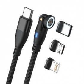 RealPower MagneticCharge 100, 1 m, USB C, Noir