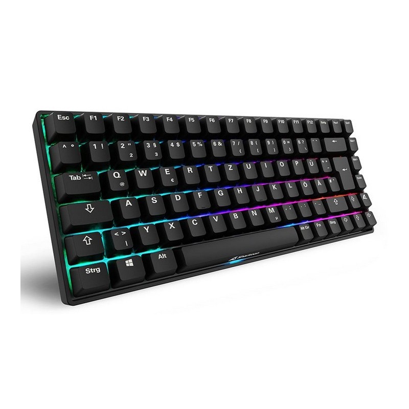 Sharkoon SGK50 S3, 75%, Avec fil, USB, QWERTZ, LED RGB, Noir