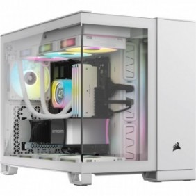Corsair 2500X, Midi Tower, PC, Blanc, ATX, Plastique, Acier, Verre trempé, 18 cm