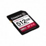 Kingston 512GB Canvas React Plus SDXC UHS-II 280R150W U3 V60 for Full HD4K, 512 Go, SDXC, Classe 10, UHS-II, 280 Mos, 150 Mos