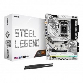 ASRock B650 Steel Legend WiFi, AMD, Emplacement AM5, AMD Ryzen 7000 Series, DDR5-SDRAM, 192 Go, DIMM