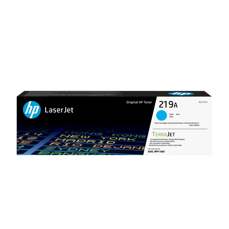 HP Toner cyan LaserJet authentique 219A, 1200 pages, 0 pages, Cyan, 1 pièce