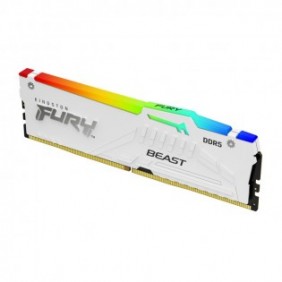 Kingston FURY Beast 32GB 6000MTs DDR5 CL30 DIMM White RGB EXPO, 32 Go, 1 x 32 Go, DDR5, 288-pin DIMM, Blanc