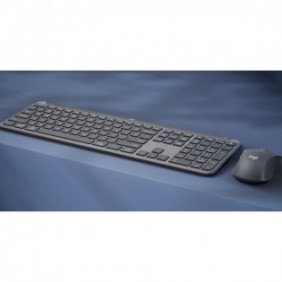 Logitech Signature Slim Combo MK950, Sans fil, RF sans fil + Bluetooth, Commutateur de touche « ciseaux », QWERTZ, Graphite, Souris incluse