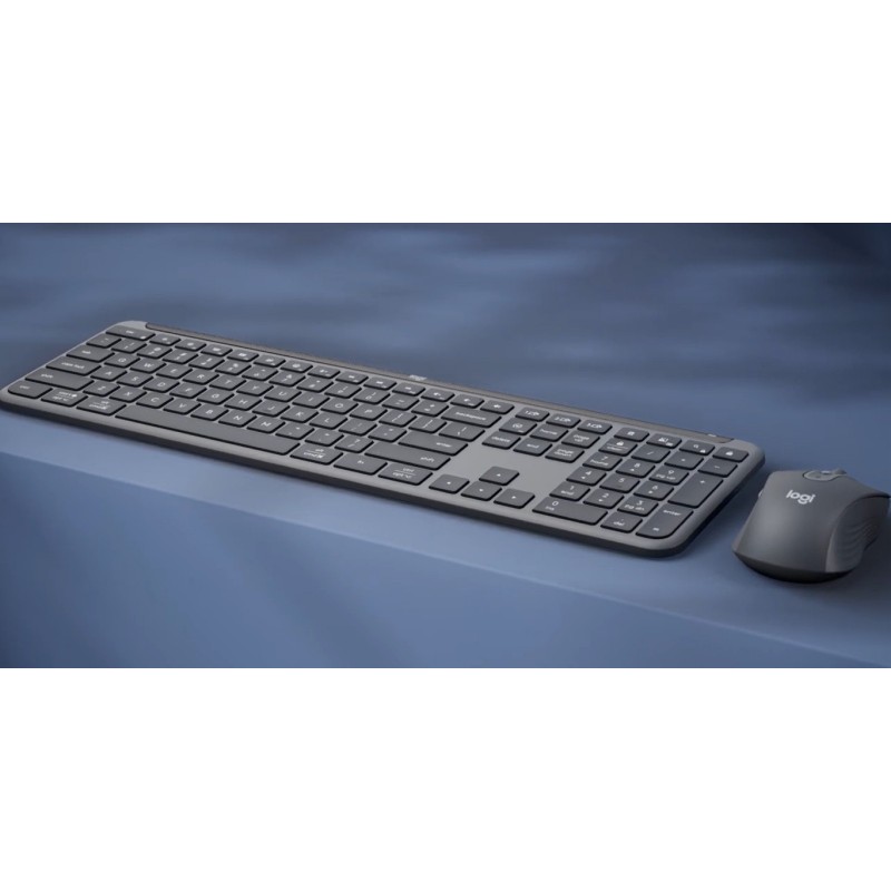 Logitech Signature Slim Combo MK950, Sans fil, RF sans fil + Bluetooth, Commutateur de touche « ciseaux », QWERTZ, Graphite, Souris incluse