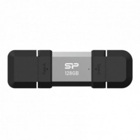 Silicon Power SP128GBUC3C51V1S, 128 Go, USB Type-A  USB Type-C, 3.2 Gen 1 3.1 Gen 1, 120 Mos, Casquette, Noir, Argent