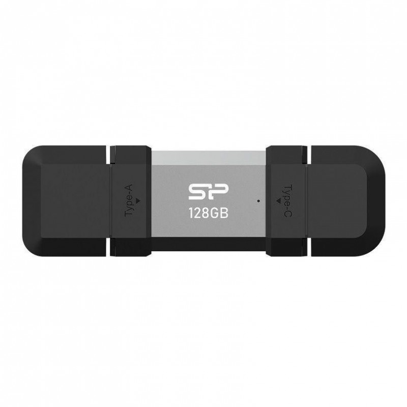 Silicon Power SP128GBUC3C51V1S, 128 Go, USB Type-A  USB Type-C, 3.2 Gen 1 3.1 Gen 1, 120 Mos, Casquette, Noir, Argent