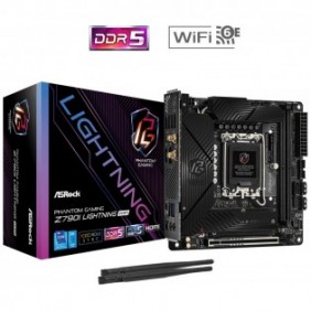 ASRock Z790I Lightning WiFi, Intel, LGA 1700, Intel Core i3 12th Gen, Intel Core i3 13th Gen, Intel Core i3 14th Gen, Intel Core i5 12th Gen,..., DDR5-SDRAM, 128 Go, DIMM