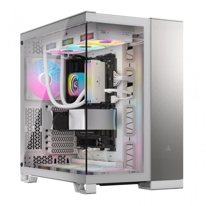 Corsair CC-9011285-WW, Midi Tower, PC, Gris, Blanc, ATX, Acier, Verre trempé, Jouer