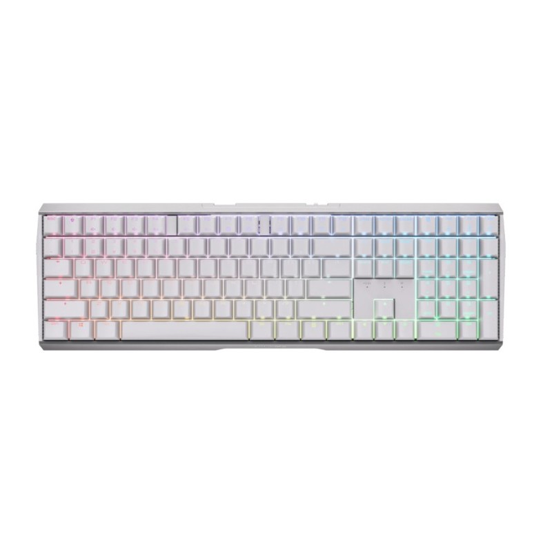 Cherry MX 3.0S Wireless, Sans fil, RF sans fil + Bluetooth, Clavier mécanique, QWERTZ, LED RGB, Blanc