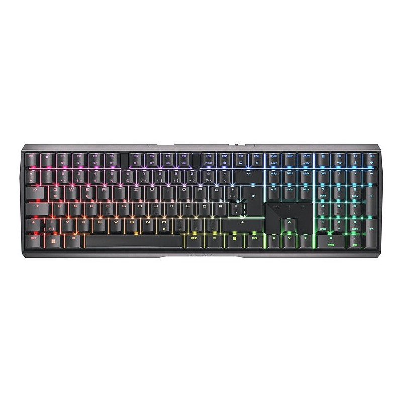 Cherry MX 3.0S Wireless, Sans fil, RF sans fil + Bluetooth, Clavier mécanique, QWERTZ, LED RGB, Noir