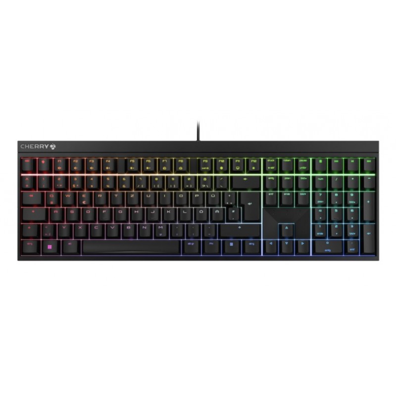 Cherry MX 2.0S, Avec fil, USB, Clavier mécanique, QWERTZ, LED RGB, Noir