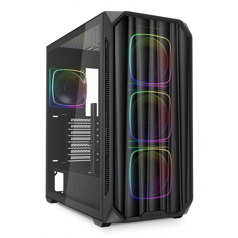 Sharkoon AK5M RGB, Midi Tower, PC, Noir, ATX, micro ATX, Mini-ITX, Multi, Ventilateur