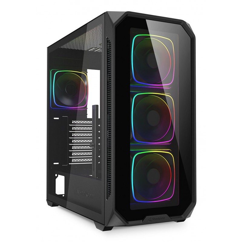 Sharkoon AK5G RGB, Midi Tower, PC, Noir, ATX, micro ATX, Mini-ITX, Multi, Ventilateur