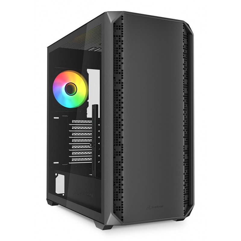 Sharkoon AK2 RGB, Midi Tower, PC, Noir, ATX, micro ATX, Mini-ITX, Multi, Ventilateur