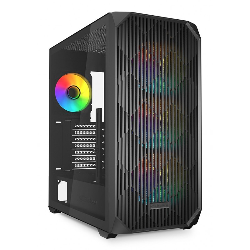 Sharkoon AK3 RGB, Midi Tower, PC, Noir, ATX, micro ATX, Mini-ITX, Multi, Ventilateur