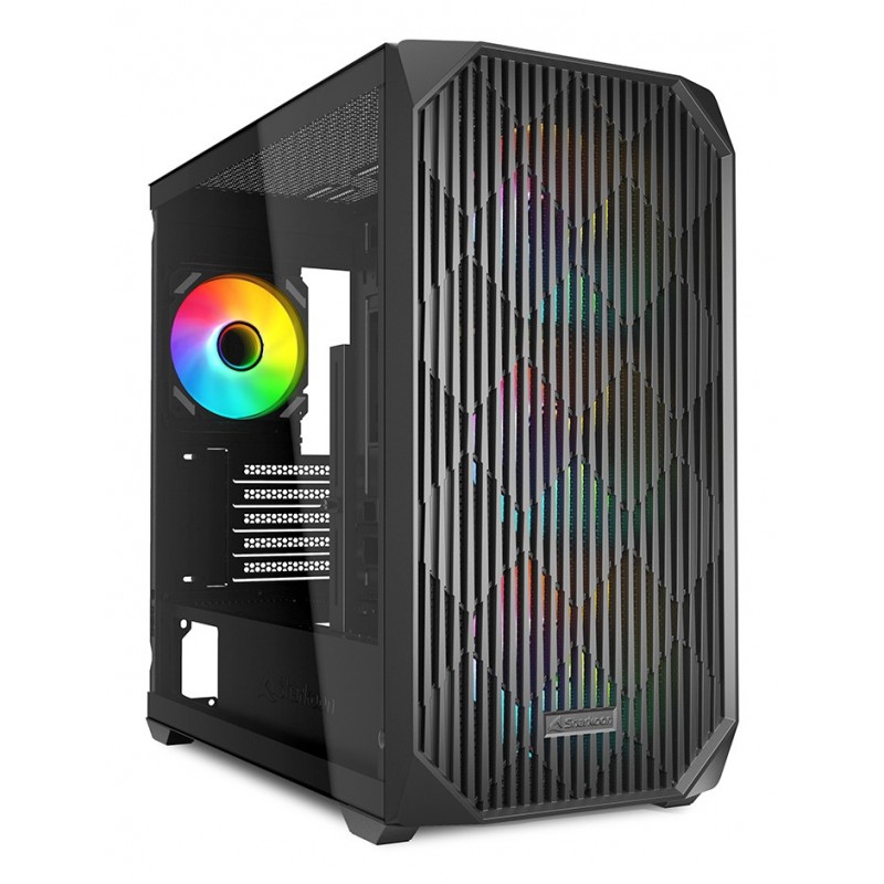 Sharkoon MK3 RGB, Micro Tower, PC, Noir, micro ATX, Mini-ITX, Multi, Ventilateur