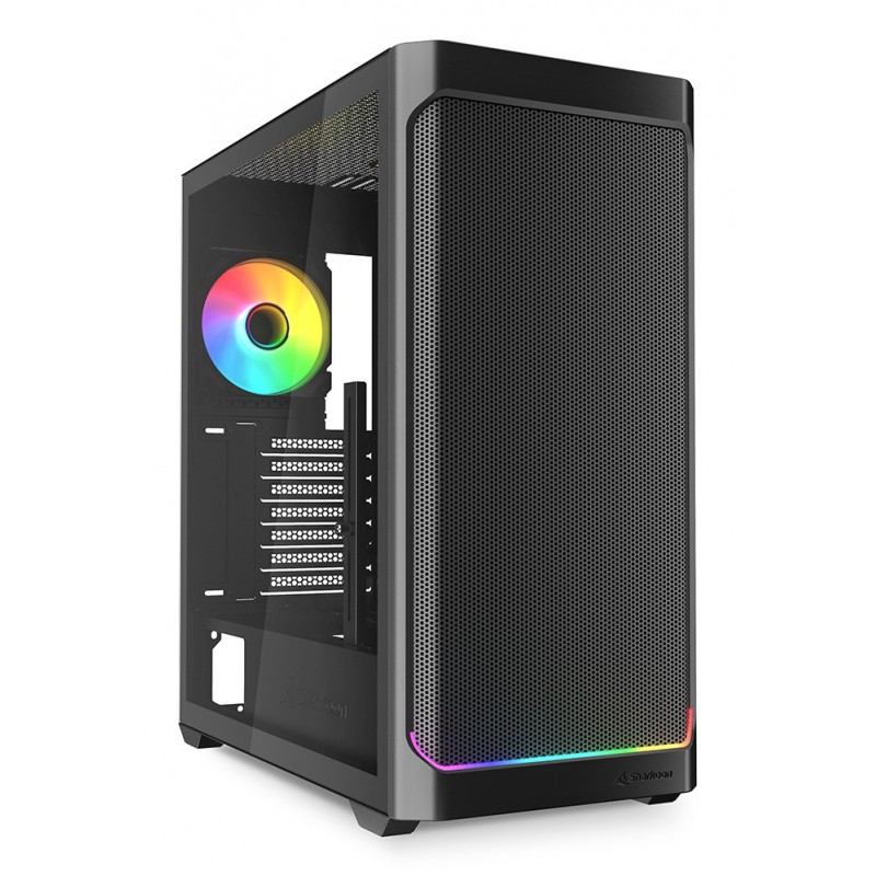 Sharkoon AK4W RGB Strip, Midi Tower, PC, Noir, ATX, micro ATX, Mini-ITX, Métal, Multi