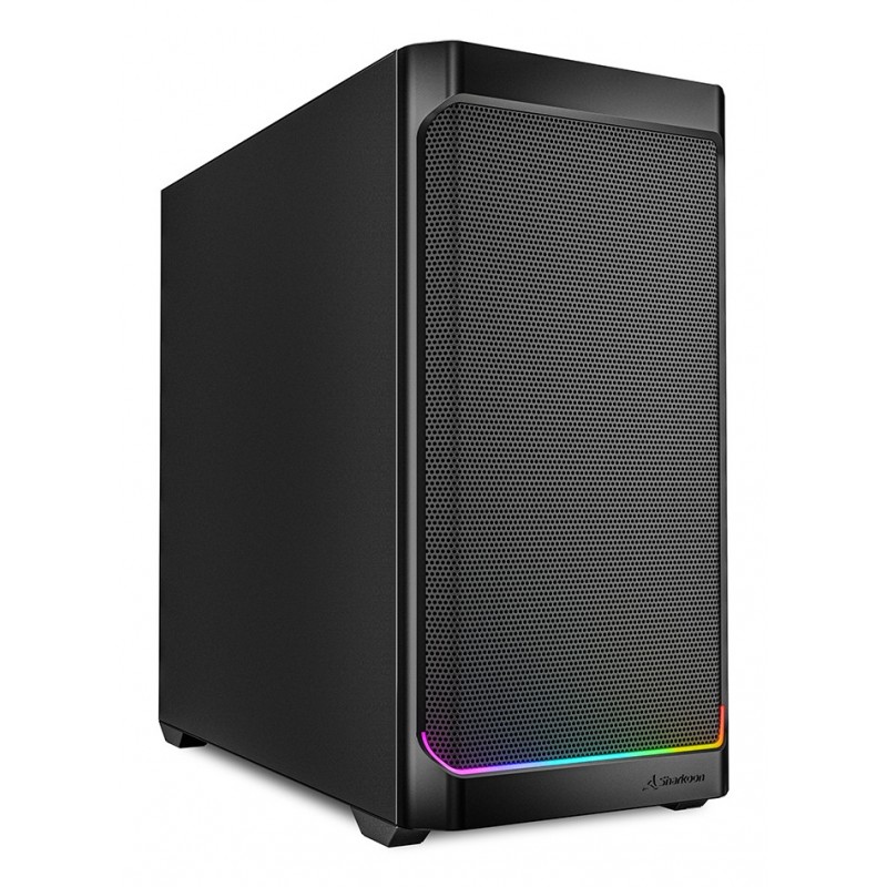 Sharkoon MK4 RGB Strip, Micro Tower, PC, Noir, micro ATX, Mini-ITX, Multi, Devant