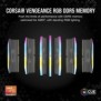 Corsair Vengeance RGB CMH32GX5M2B6400Z32, 32 Go, 2 x 16 Go, DDR5, 6400 MHz, 288-pin DIMM, Noir