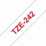 Brother TZE-242, Rouge sur blanc, TZe, Transfert thermique, Brother, PT-2100VP, PT-7600, PT-2430PC, PT-2700, PT-2730, PT-9600, PT-9700PC, PT-9800PCN, 1,8 cm