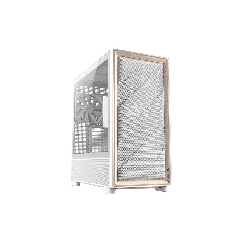 Antec FLUX, Midi Tower, PC, Blanc, ATX, ITX, micro ATX, Plastique, Acier, Verre trempé, Jouer