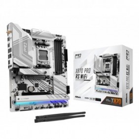 ASRock X870 Pro RS WiFi, AMD, Emplacement AM5, AMD Ryzen 7000 Series, AMD Ryzen 8000 Series, AMD Ryzen 9000 Series, DDR5-SDRAM, 256 Go, DIMM